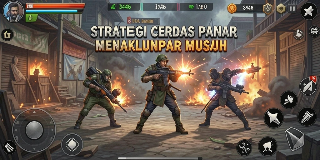 Screenshot gameplay <strong>3446</strong> yang menampilkan serangan strategis.