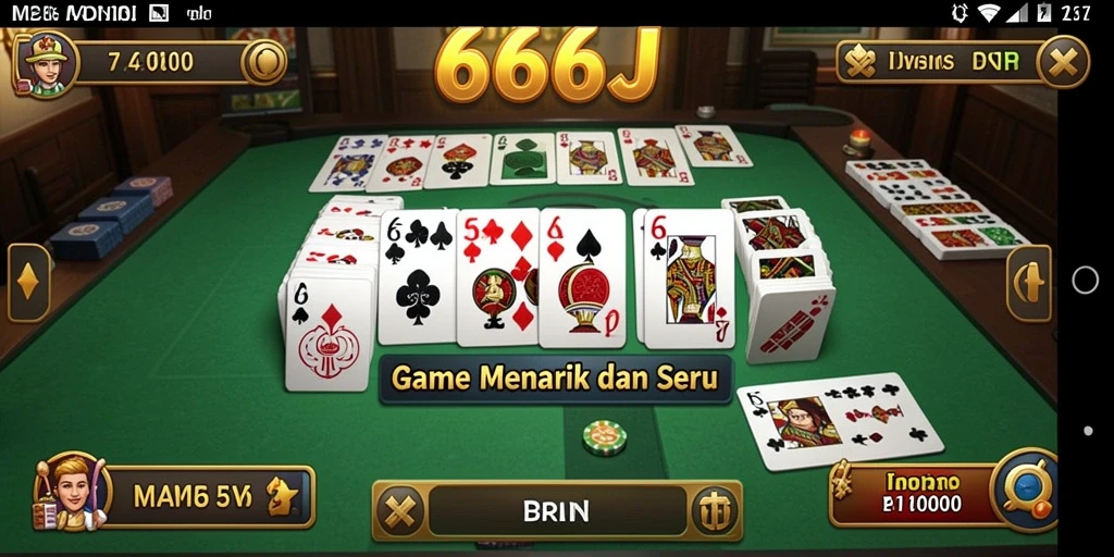 Tangkapan layar permainan Domino 666J yang mendebarkan.