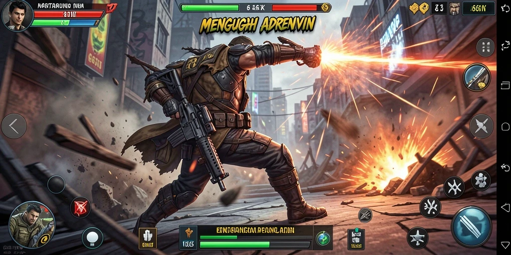 Tampilan pertarungan seru dalam gameplay 66K.