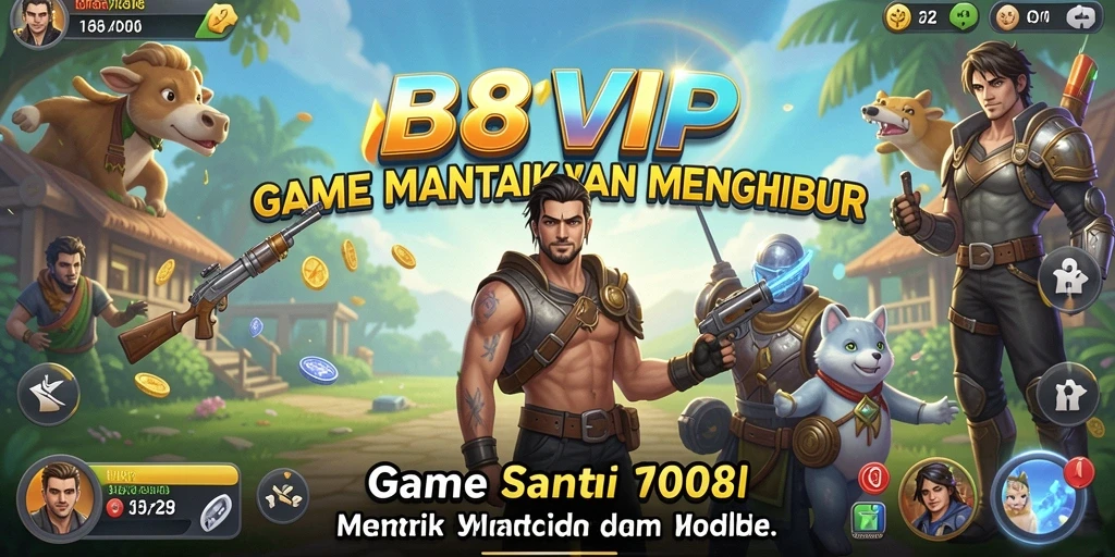 Screenshot gameplay B8VIP yang menggembirakan dan penuh warna.