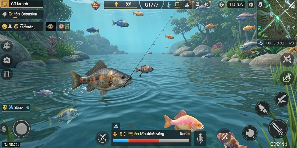 Tampilan menarik dari gameplay GT777 yang menampilkan aksi memancing.