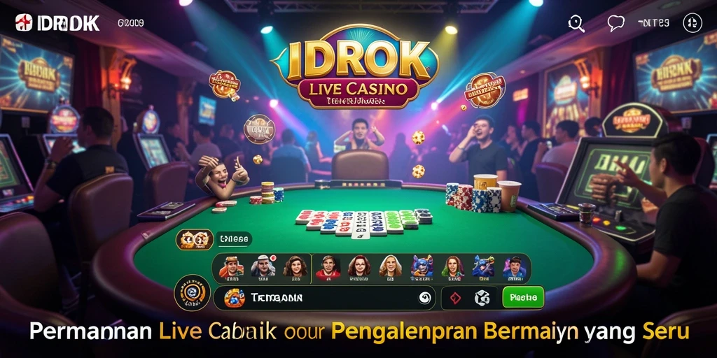 Tampilan gameplay Live Casino IDROK yang menarik dan interaktif.
