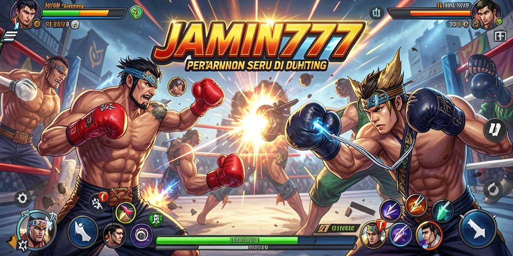 Tampilan screenshot menunjukkan aksi pertarungan seru dalam JAMIN777.