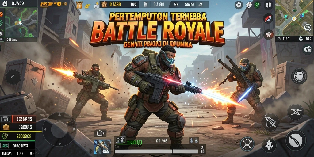 Screenshot OJA89 menunjukkan aksi seru dalam gameplay Battle Royale.
