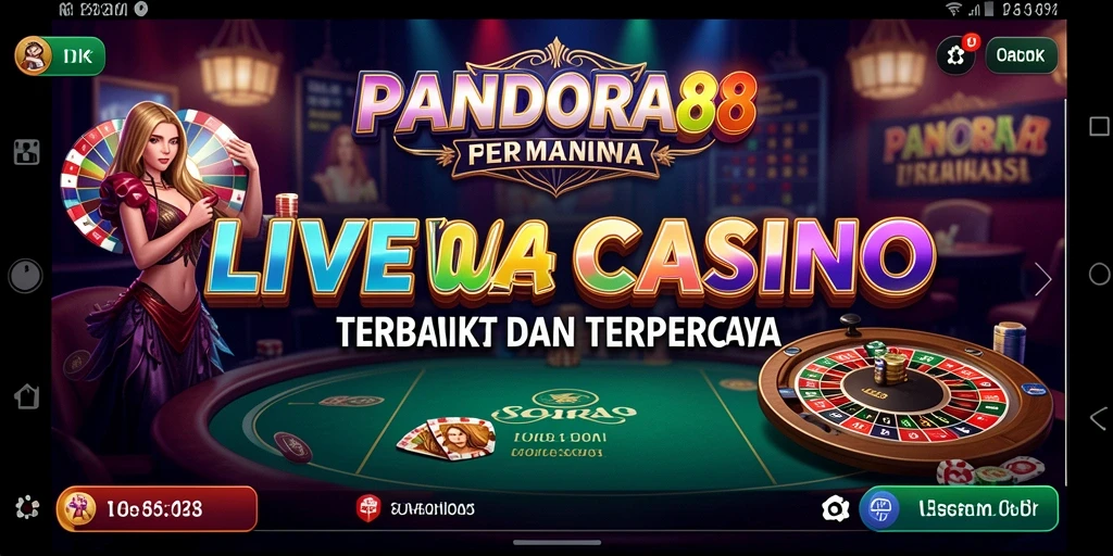Tampilan gameplay Live Casino yang interaktif dan mendebarkan di PANDORA88.