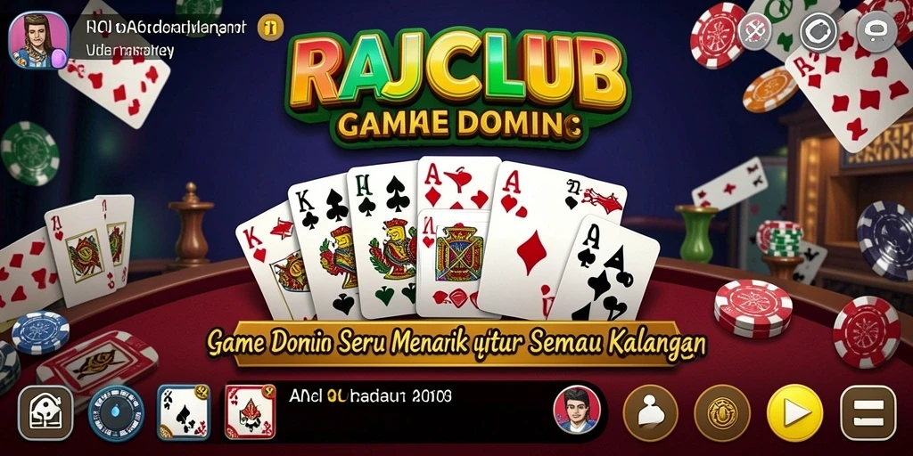 Screenshot RAJACLUB menampilkan aksi seru permainan Domino.