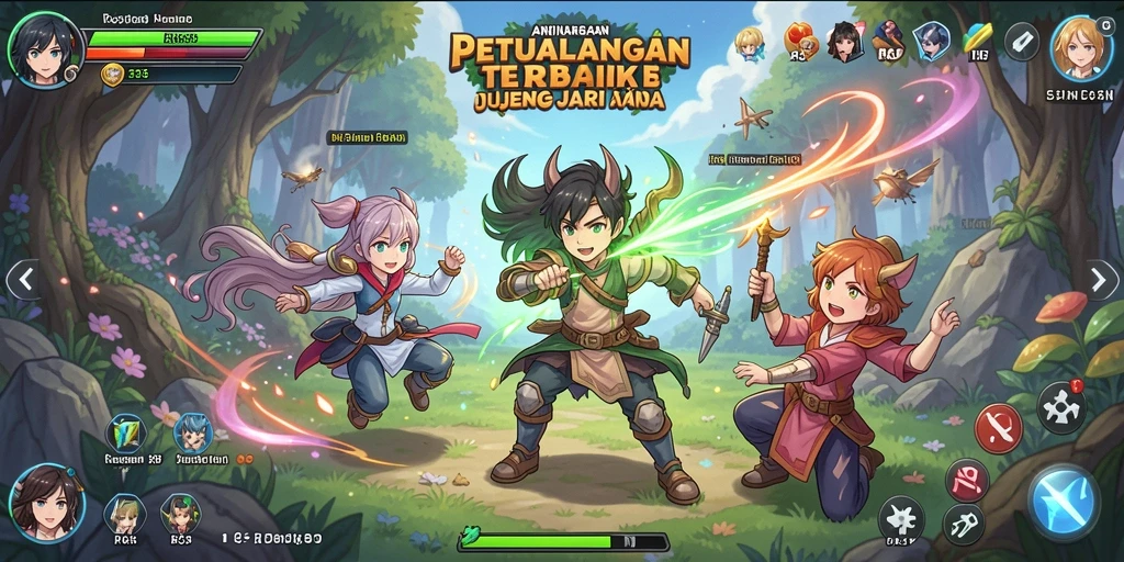 Tangkapan layar RK55 menampilkan karakter anime dalam pertempuran yang mendebarkan.