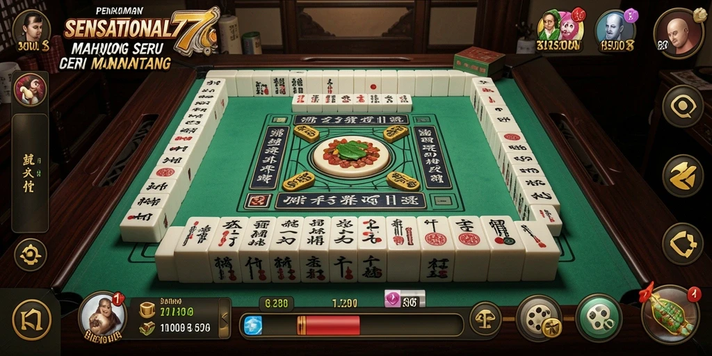 Tampilan gameplay SENSATIONAL77 yang menegangkan saat menyusun ubin Mahjong.