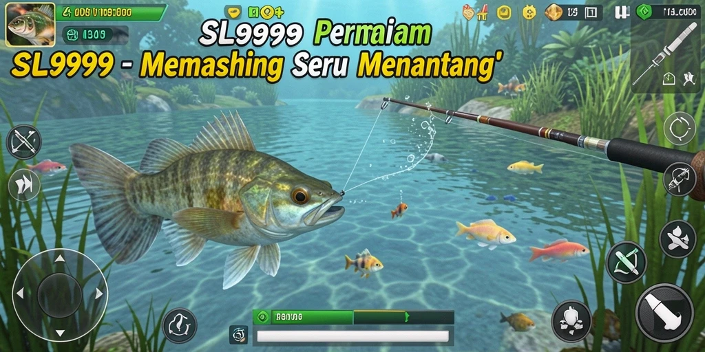 Screenshot gameplay SL999 menampilkan pengalaman memancing yang mendebarkan.